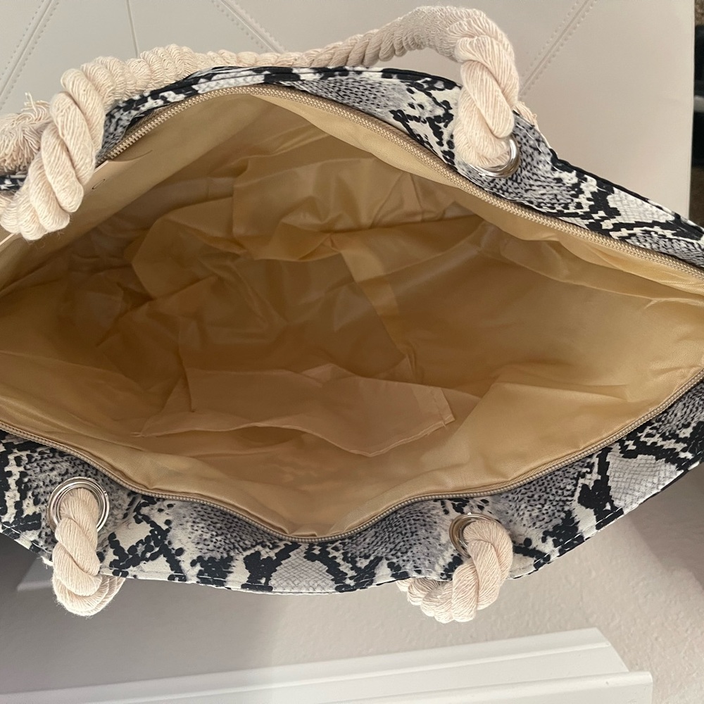 Python Print Tote Bag With Chic Rope Strap - image 2